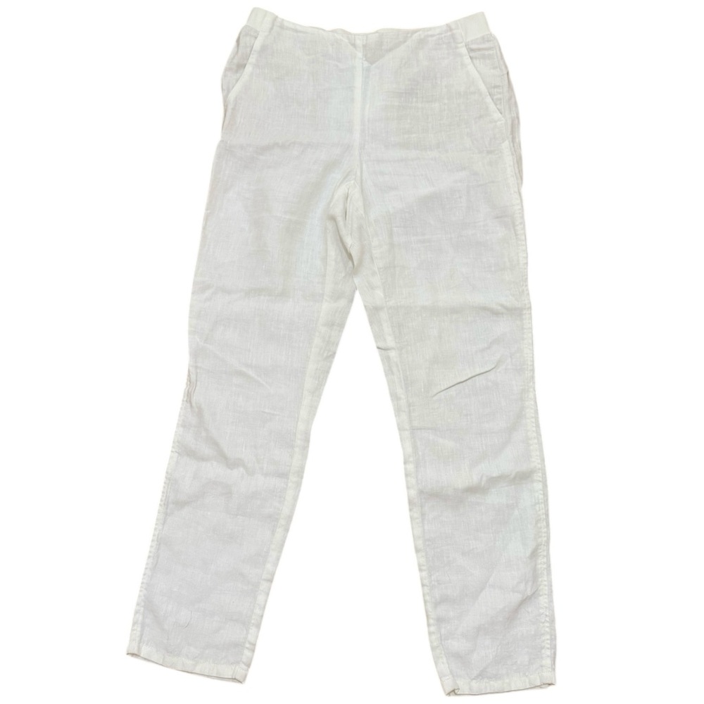 J. Jill Light White Linen Trousers